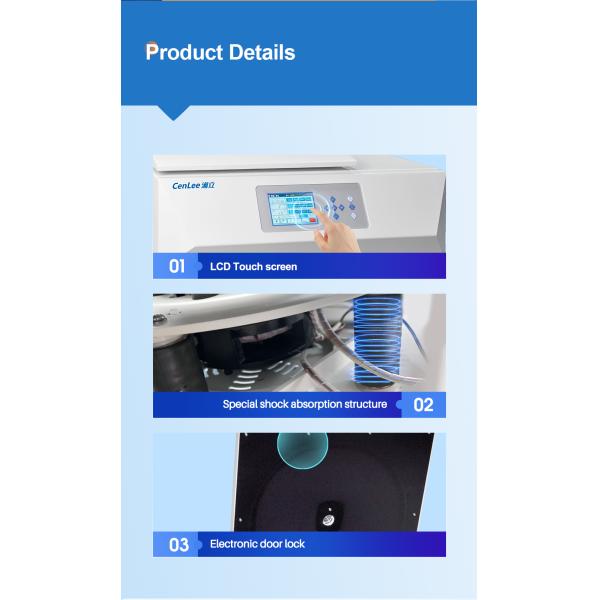 CTL535R Refrigerated Centrifuge with 9 Acceleration Rates 10 Braking Rates and 3-level Damping System for Blood Bank and Laboratory Use