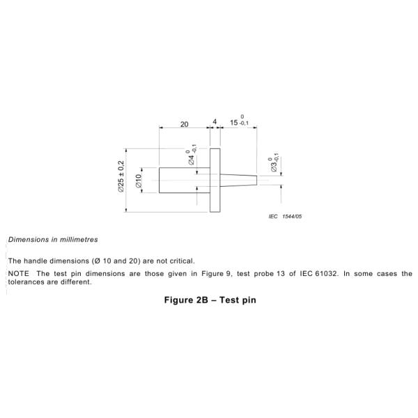 Pin теста IEC60065 на длина 15mm Pin оборудования информационной технологии предотвращает опасность удара током