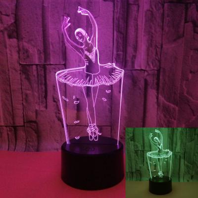 New ballet 3D night light custom logo shape Advertising display LED visual Gift atmosphere small table lamp light
