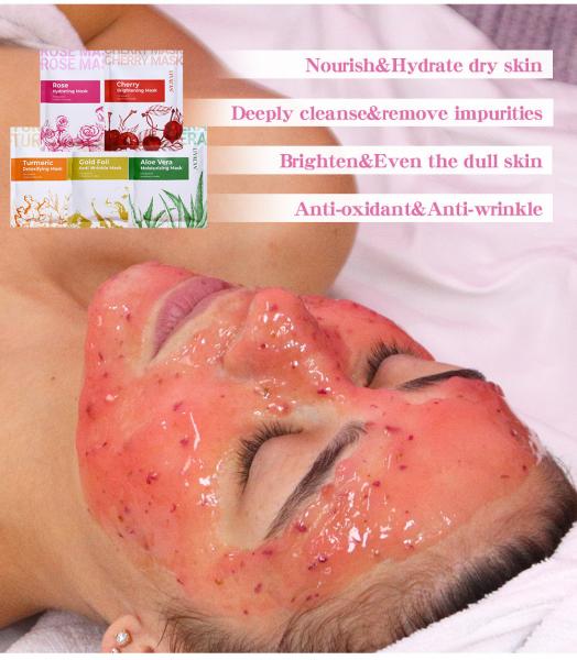 100G OEM Skin Care Products DIY Spa Rose Hyaluronic Acid Hydro Jelly Facial Mask Powder