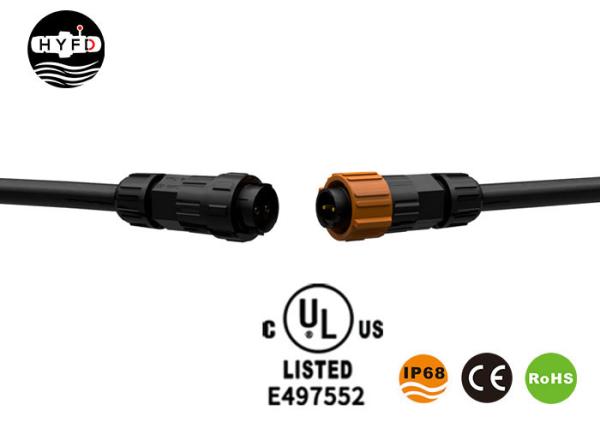 M16 3 Pin 7.6MM Waterproof Circular Connector For LED Lighting
