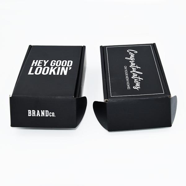 Caixas onduladas pequenas pretas do encarregado do envio da correspondência de 3 dobras para presentes de empacotamento de envio do ofício