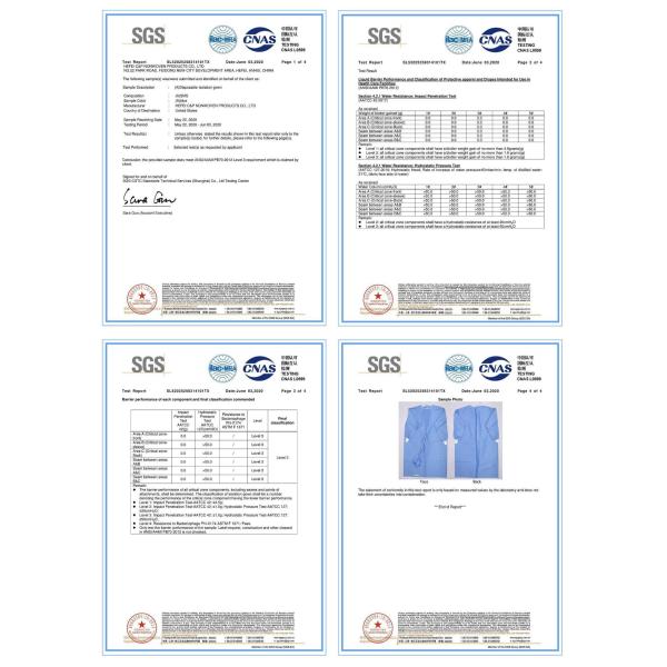 Мантия 45gsm изоляции защитного оборудования SMS Nonwoven медицинская устранимая