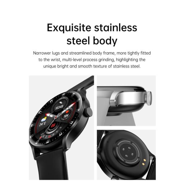 HK33 Fitness Tracker Smart Watch Round Offline Payment NFC Control Bracelet Indestructible