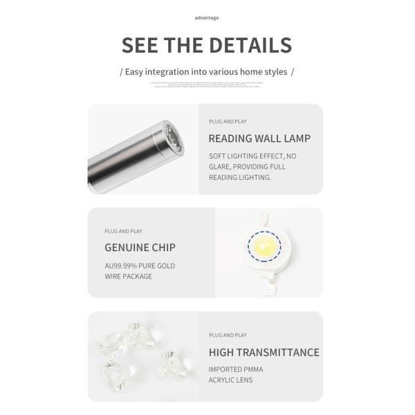 Led Hose Reading Spotlight 220V Anglo American European Wall Spotlight Led Hose Spotlight