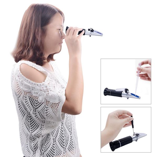 Handheld Brix Refractometer with 0-32% Brix Range and Automatic Temperature Compensation for Beer Wort SG Measurement