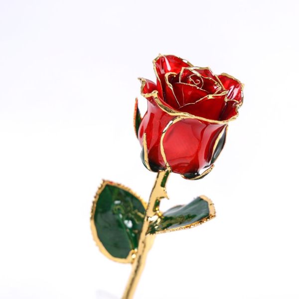 Valentine's Day, Christmas, Mother's Day Gift 24K Gold-plated Rose Red Upgraded Baked Paint Flower Manufacturer