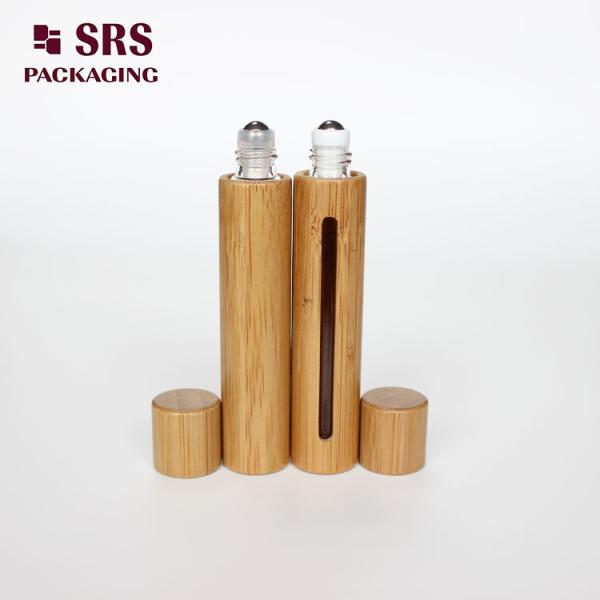 SRS natural color bamboo 10ml glass roll on bottle for essential oil