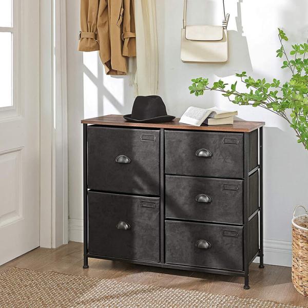 Chest of Drawers for Bedroom, Unique Design Storage Dresser, Dresser with Fabric Drawer, Drawer Dresser, ULVT05H