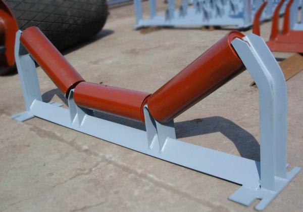 Trough Idler Roller Set Conveyor Spare Parts 89mm Diameter Carbon Steel