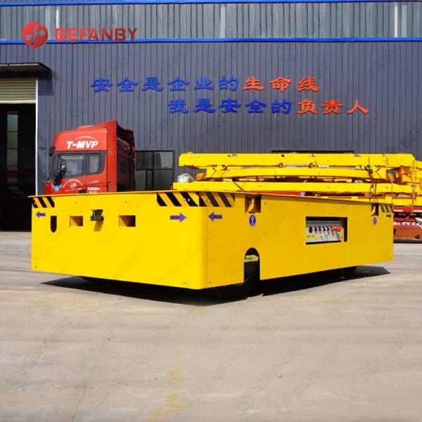 Large Capacity Trackless Transfer Carts In Steel Factory