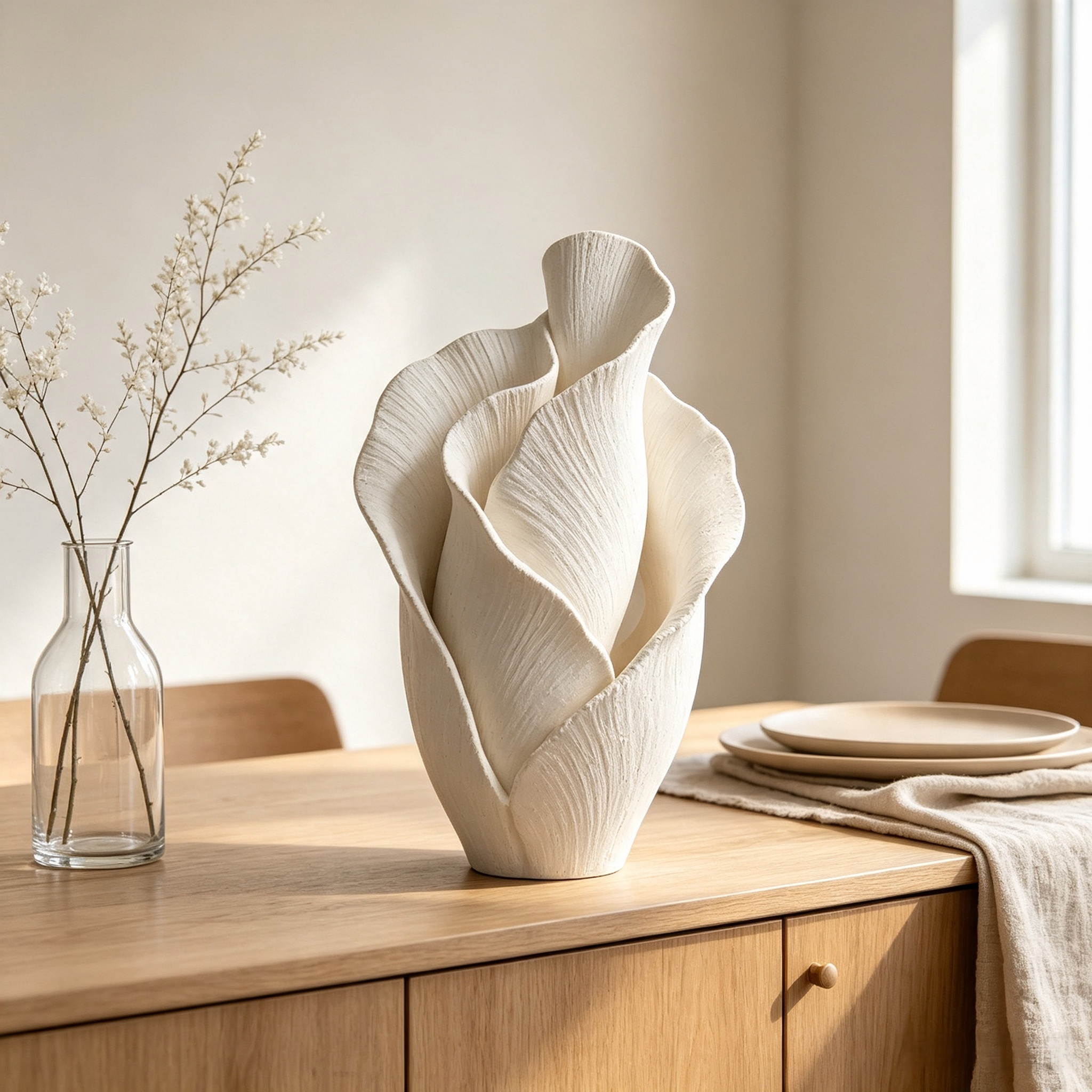 Petal Textured 3D Printed Arts Minimalist Custom  3d Printing Vase