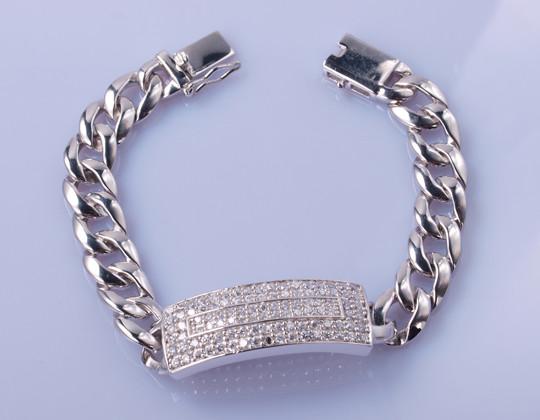 o bracelete de prata 100g de 19cm 925 CZ personalizou Sterling Silver Friendship Bracelets