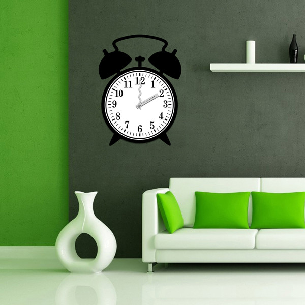 Beautiful Alarm Clock Design Real Wall Sticker Clock / Wall Stickers 25A013