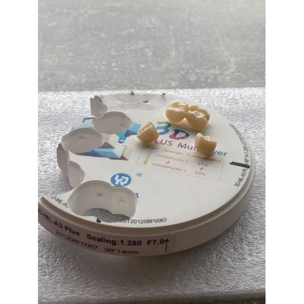Блок Zirconia 6 слоев разнослоистый зубоврачебный для астетического восстановления