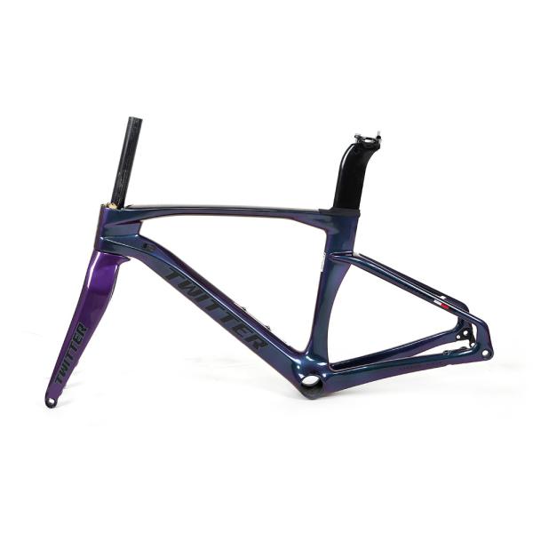holographic black Small Carbon Road Bike Frame Set XXS for kids
