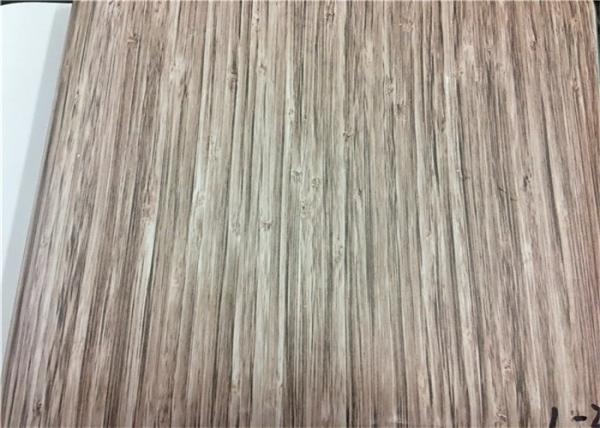 Wood Textured Pattern PVC Laminated Plastic Film Easy To Clean For Wall Panel