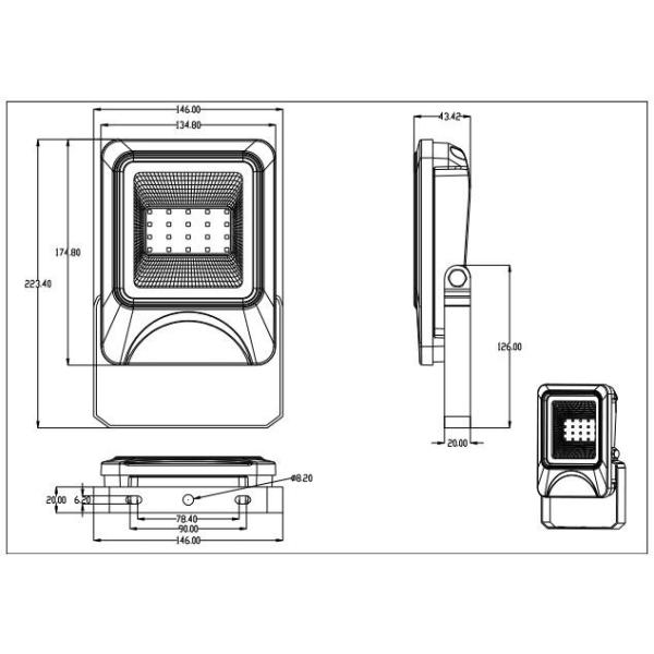 Uniform Lighting Led Flood Lamps Outdoor , Commercial Led Flood Light 20 Watt