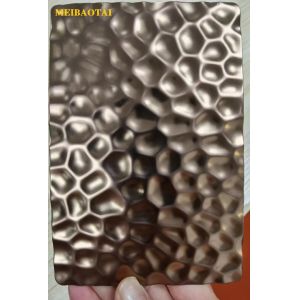 Rose Gold Color Coating Honeycomb Pattern Embossed Stainless Steel Sheet 0.85mm Thickness 4x8 Feet