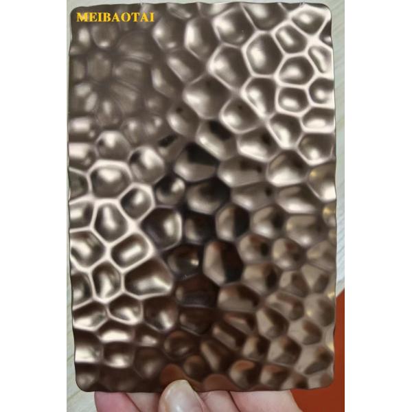 Rose Gold Color Coating Honeycomb Pattern Embossed Stainless Steel Sheet 0.85mm Thickness 4x8 Feet