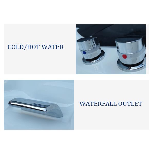 2 синее стекло ванны 1560mm SPA водоворота гидролечения человека на открытом воздухе