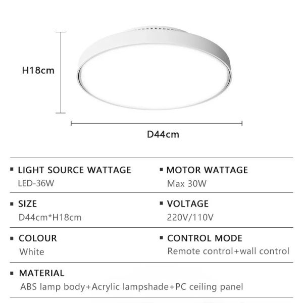 Bedroom Home Decoration white Invisible Bladeless Remote Control Dimming Electric Fan (WH-CLL-69)