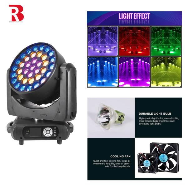 LED Indoor 37pcs 15w RGBW Zoom Wash Moving Head Stage Light para el espectáculo
