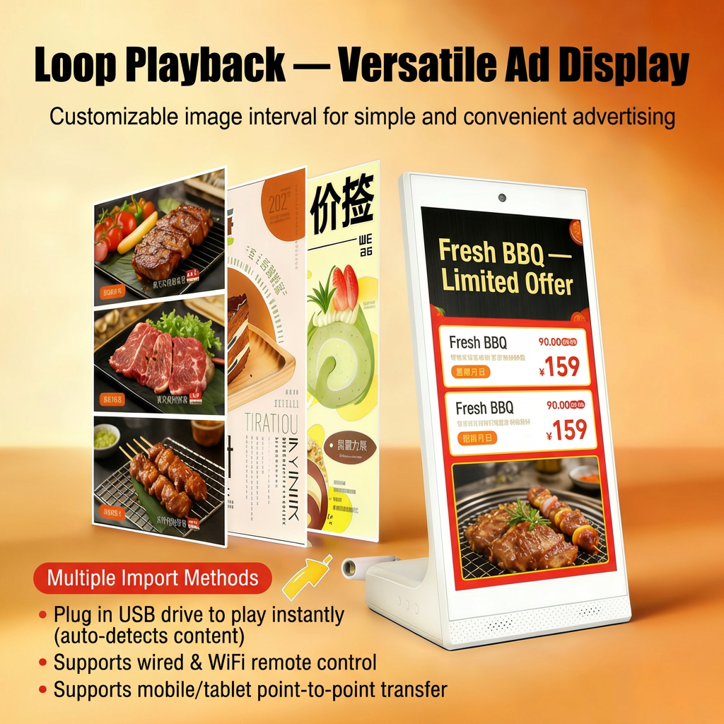 L-Type Desktop Digital Advertising Display with 10.1