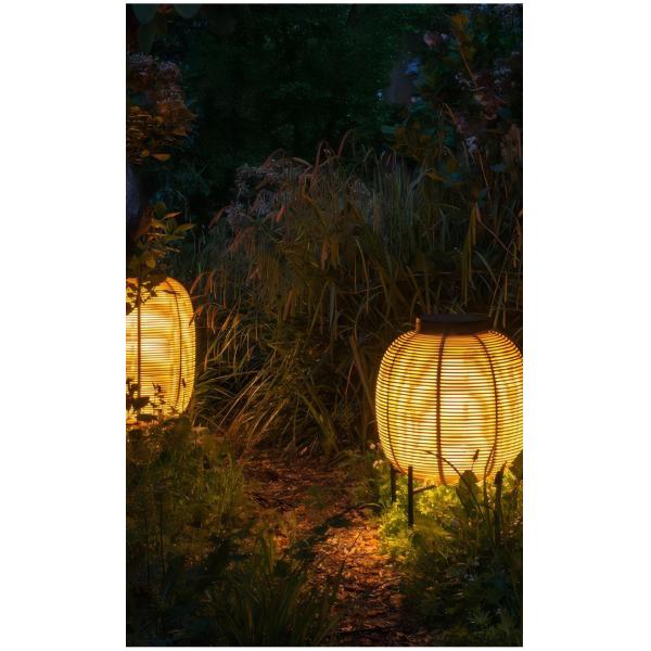 Outdoor Rattan Decorative Portable Waterproof Floor Lamp Solar Garden Light