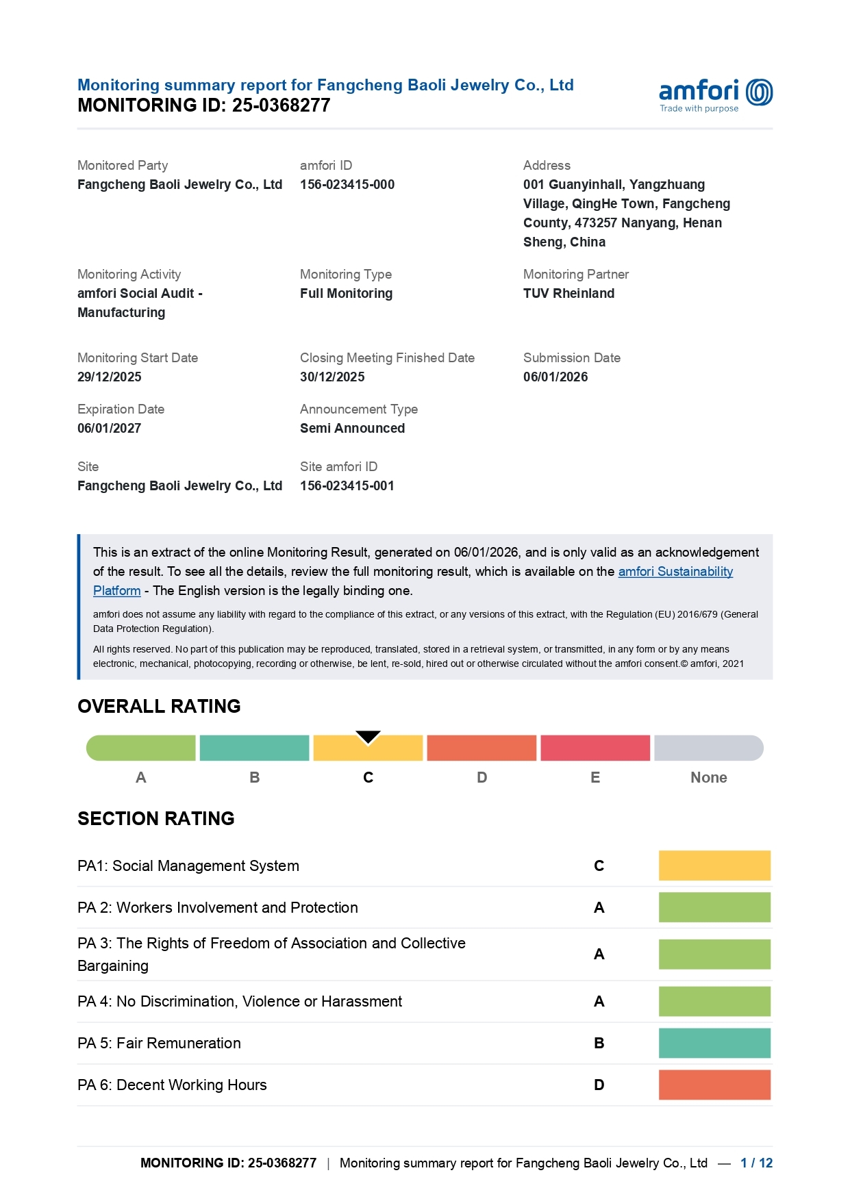RICHSTAR (SHENZHEN) LIMITED Certifications