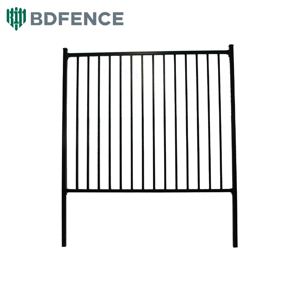 Wrought Iron Sheet Panel Picket Flat Top Galvanized Steel Tubular Metal Fence Hot Powder Coated Decorative Panels 3D Modeling