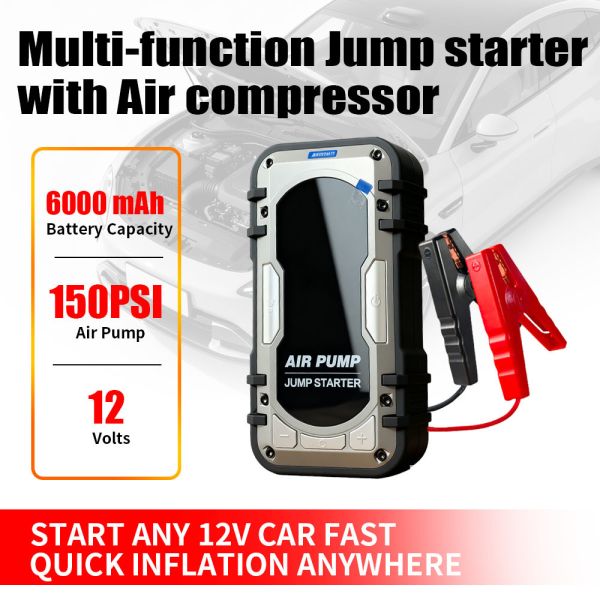 Multi Function Car Battery Jump Starter 12 Volt 32000mAh With Air Compressor Tire Inflator 3 - 150 PSI