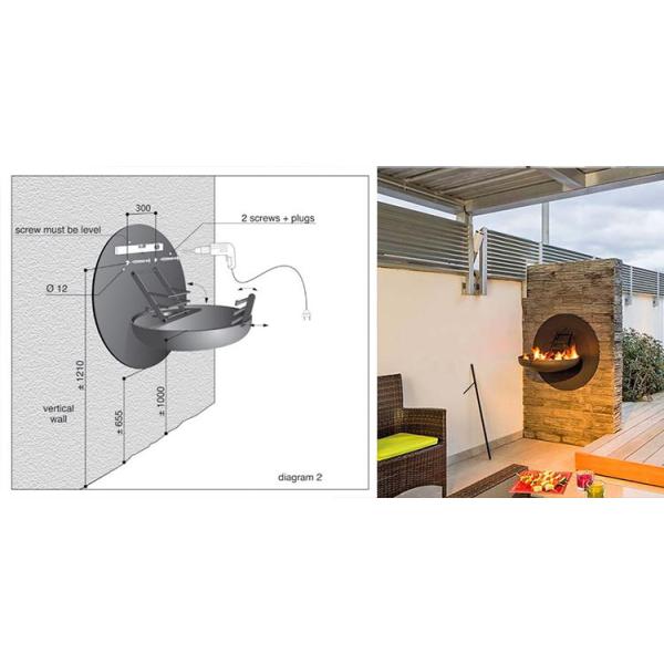 Подгонянная декоративная стена установила Retractable стальную яму огня варя гриль