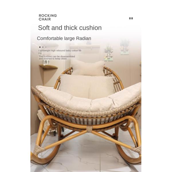 Water Proof PE Rattan Lounge Relax Rocking Chair For Balcony