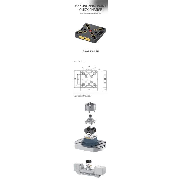 Robust fixture plate clamps CNC Base Plate for 5 Axis Vices Clamping Fixture Workholding