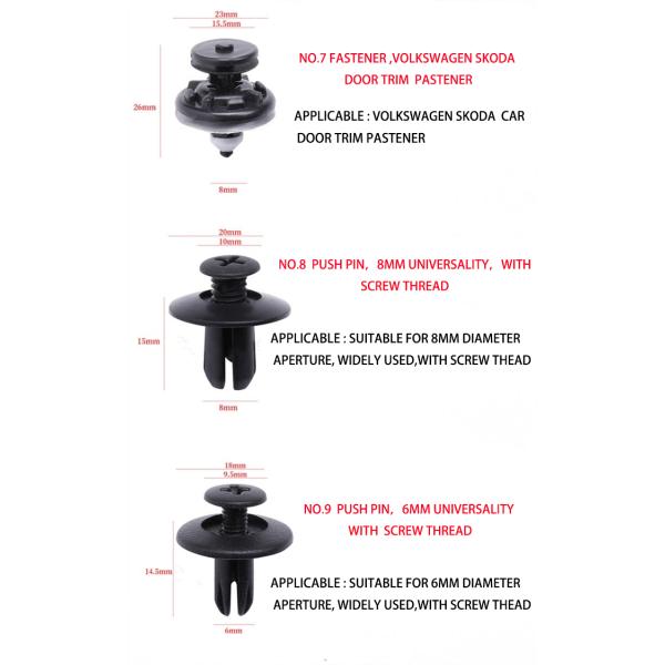 Car Door Bumper Car Repair Parts Automotive Nylon Plastic Rivet Clips