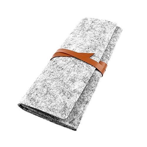 Bundle Felt Pencil Wrap Case , Wool Felt Fabric Pencil Case Cosmetic Bag