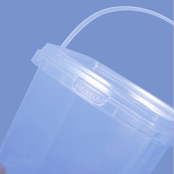 Capacity 280ml 500ml 1L 2L Food Grade Square Small Clear White Plastic Bucket BPA Free