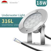 SS316L Swimming Pool Light 18W Waterproof 6500K White Color IP68