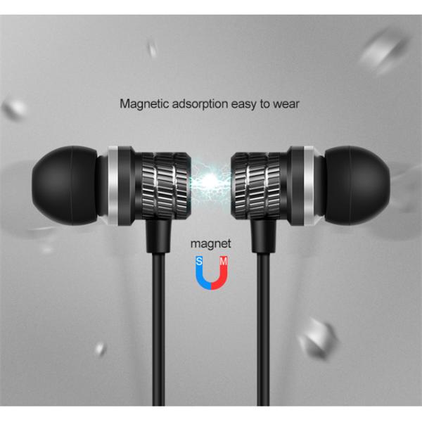 Volume Control 20KHz Magnetic Metal Wired Earphones HiFi Stereo Sound