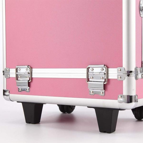Customized Trolley Cosmetic Vanity Case , Outdoor Makeup Trolley With Wheels