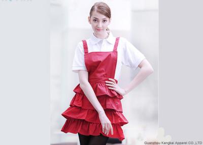 Flounced Dress Printed Kitchen Cooking Aprons , Funny Cooking Aprons For Women
