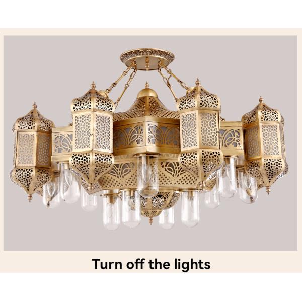 Chandelier de salon en laiton vintage 132*132*60cm