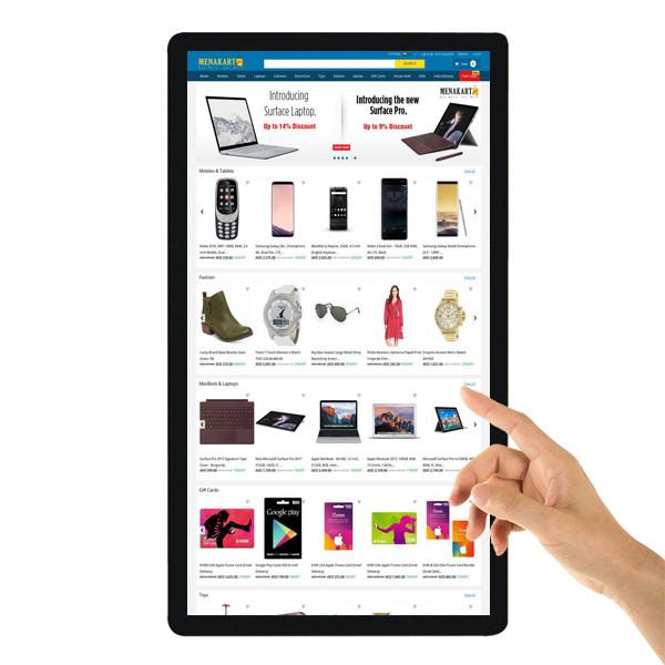 55 inch indoor ads touch screen PC Win7/8/10 Android wall mounted LCD digital signage displays player with wifi network