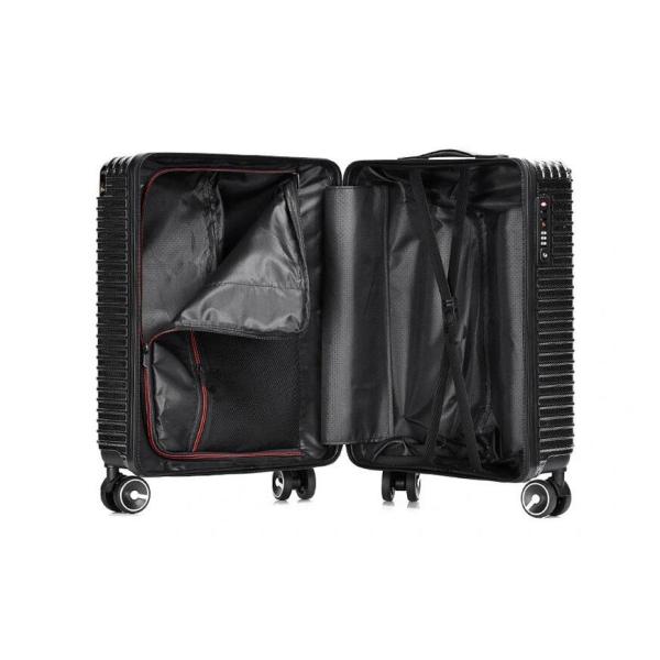 Aluminum Trolley System BLACK ODM Spinner Carry On Luggage