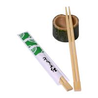 o sushi cola os hashis de madeira do bambu descartável do sushi com logotipo