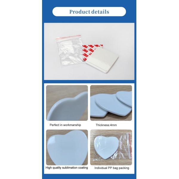 Wholesale Sublimation Blank Promotion Personalize Ceramic Blank Custom Sublimation High Quality Diy Fridge Magnet
