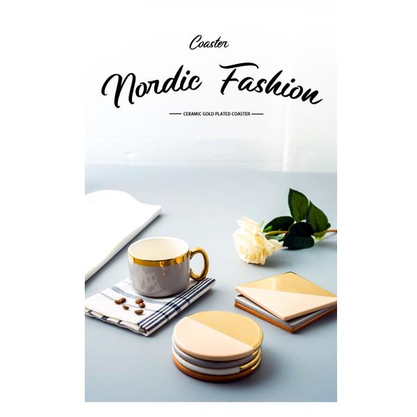 Водостойкие керамические подставки для чайных чашек Подставки для бизнес-подарков Квадратные круглые чашки Мат