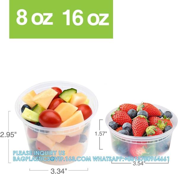 Deli Cup Bowl Containers, To Go Containers, Freezer Containers For Food-Microwave, Dishwasher Safe Eco-Friendly