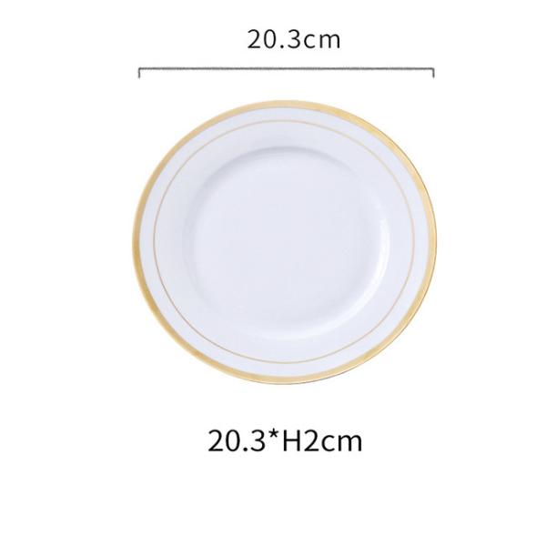 High Gloss Glaze Contemporary Porcelain Dinnerware Hand Drawing Gold Plating